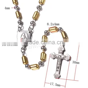 Latest Design Beads Necklace Stainless Steel Rosary Bead Necklace thumbnail-3
