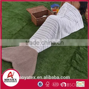 High Quality Multicolor Mix Knitted Mermaid Tail Blanket thumbnail-1