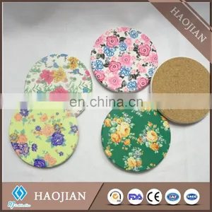 Round Blank Ceramic Coaster With Cork Back White Ceramic Coasters Sublimation Printable thumbnail-2