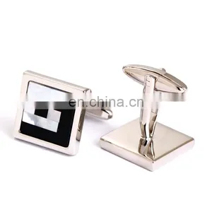 Luxury Cufflinks Black White Square Wedding Cufflinks thumbnail-4