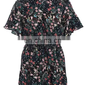 Floral Printing Romper Sexy Women Stylish 2016 Wholesale OEM ODM thumbnail-6
