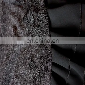 Women Tunic Pure Color Pleated Shirt With Embroidery High Neck Winter Causal Tunic Tops thumbnail-3