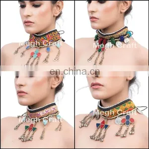 Afghan Kuchi Tribal Ethnic Gypsy Boho Bohemian Jewelry -Kuchi Choker Necklace thumbnail-1