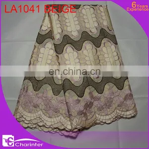 High Quality Lace Fabric African Swiss Voile Lace Cheap Lace Fabric Wholesale in Guangzhou China thumbnail-3