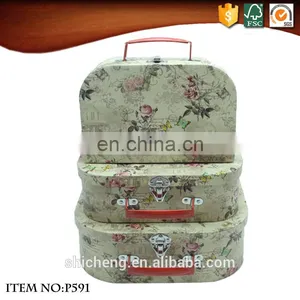 High Quality Beauty Flower Suitcase Box With Metal Lock thumbnail-2