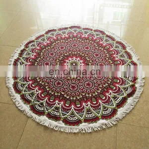 M0050 Micro Fiber Round 'Roundie' Beach Towel With Tassels thumbnail-5