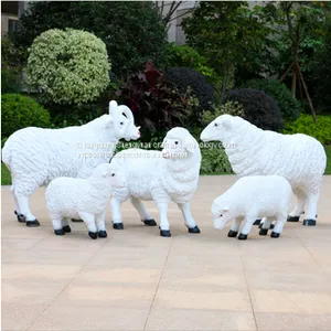 China Factory Plastic Grass Sculpture Artificial Topiary Animal Sheep Shape Amusement Park Decoration thumbnail-1