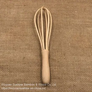 Wooden Egg Beater for Kitchen,Made of Beech Wood thumbnail-1