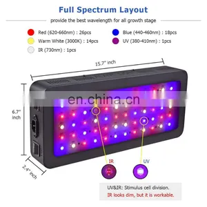 Double Switch Full Spectrum 1200W LED Plant Grow Light For Veg And Flower Growing Light thumbnail-5