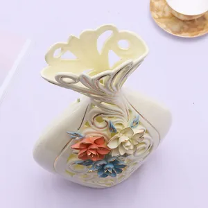 European Creative Large Ceramic Vase Gild Modern Simple For Showroom Table Decor thumbnail-4