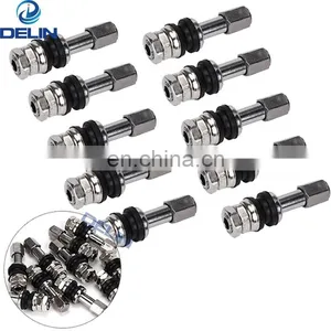 Chrome TR43E TR48E Metal Clamp-in Motorcycle Tubeless Tyre Valve Stem Wheel Schrader Valves thumbnail-4