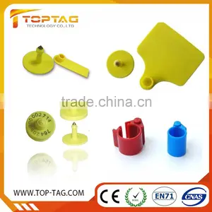 Eco-friendly EM4305 LF Rfid Ear Tag Animal Tags for Sheep / Cattle / Goat / Cow / Pig Animal Management thumbnail-1
