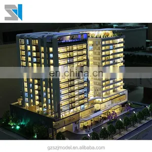 Residential and Shopping Building Scale Model, Real Estate Project Miniature 3d Model thumbnail-1