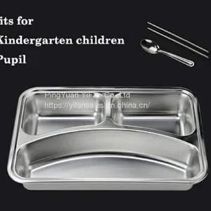 304 Stainless Steel Dinner Plate - 5 in 1 Compartment Tray thumbnail-4