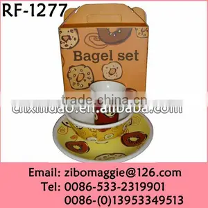 3pcs Porcelain Tableware With Custom Printing for Kids Inexpensive Breakfast Set thumbnail-1
