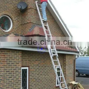 NEW! 8.39m (27'6") - XL 3 Section Extension Ladder With Integral Stabiliser thumbnail-1