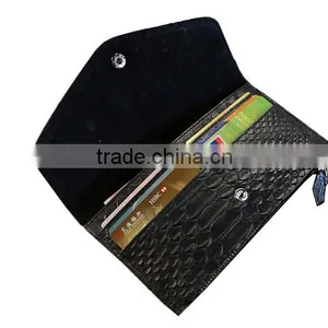 Luxury Genuine Snake Skin Leather Cow Leather Ladies Bifold Clutch Wallet Cheque Book Holder Wallet thumbnail-3