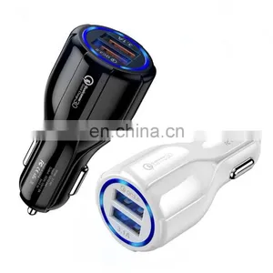 Wholesale 30W Quick Charge QC3.0 USB Adapter Dual 2 Port Universal Mobile Phone USB Fast Charging Car Charger for IPhone thumbnail-2