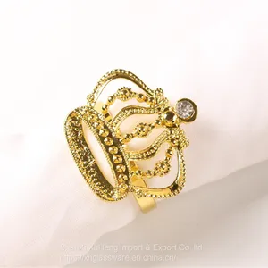 Factory Wholesale Gold Crown Napkin Ring For Wedding Table Decoration thumbnail-2