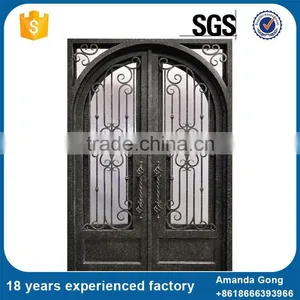 Popular Style Elegant Front Entry With Wrought Iron Doors thumbnail-4