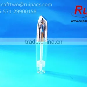 Clear Round Lip Gloss Container With Shiny Silver Cap, Empty Transparent Lip Gloss Tube With Brush Cap thumbnail-4