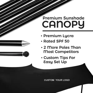 Quality Lycra Nylon Fabric Aluminum Poles- Perfect Sun Shelter Beach Canopy Awning Sunshade Beach Tent With Sandbag thumbnail-3