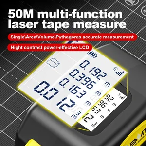 2 in 1 Digital Laser Tape Measure 165ft/50m Laser Distance Meter LCD Screen With 16ft/5m AutoLock Measuring Tape thumbnail-2