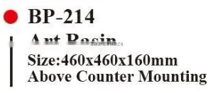 BP-214 Modern Bathroom Design, Quality Round Art Basin, Bathroom Countertop Ceramic Hand Wash Single Bowl Sink thumbnail-2