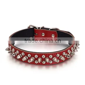 Alloy Fittings Litchi Grain Dog Collars Bullet Nail Pet Collar thumbnail-6