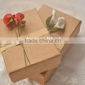 Hot Sale Vintage Engagement Kraft Paper Gift Packaging Box With Lid Manufacture in China P1822 thumbnail-1