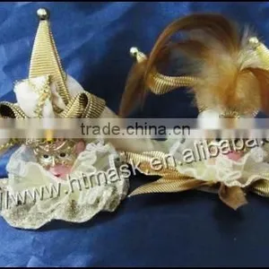Christmas Tree Ornament Cute Elves Head ox Horn Toys Christmas Ornaments With Rhinestone and Gold Eyelid thumbnail-1