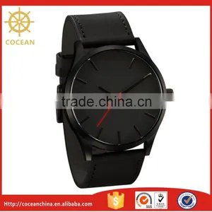 Black Genuine Leather Belts For Men 316L Stainless Steel Watches thumbnail-1