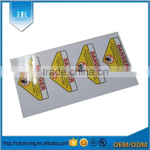 Waterproof Yellow Adhesive Warning Label thumbnail-1