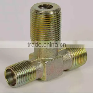Hydraulic T-connector Nut Hose Fitting Male Tee Fitting High Quality thumbnail-1