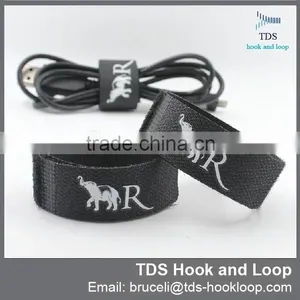 Company Logo Printed Hook and Loop Cable Ties thumbnail-2
