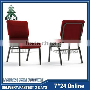 Wholesale Price Stackable and Connecting Church Chair With High Duty Frame thumbnail-3