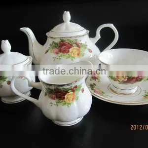 15pcs Decal Bone China Coffee Set With Royal Designs thumbnail-4