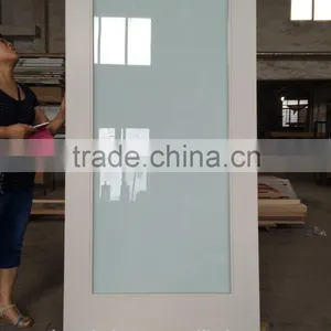 Modern House Design Laminated Glass Swing Closet Solid Wood Door thumbnail-4
