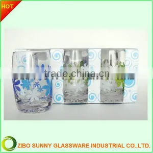 Drinking Glass Cup With Flower Decal thumbnail-1