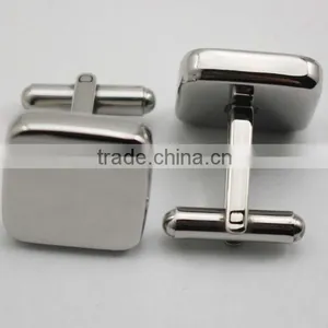 Silver Metal Thick Cufflinks Blanks Custom Square Cufflinks Engravable thumbnail-6