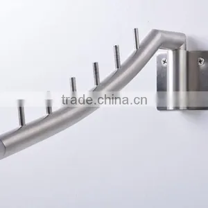 180 Degree Rotated Bathroom Stainless Steel Wire Hanging Hanger Hook Hanger 6 Hooks thumbnail-1