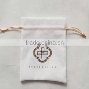 Small Microfiber Fabric Drawstring Bag Pressed With Gold Logo/gift Bags Free Samples Quality Choice thumbnail-1