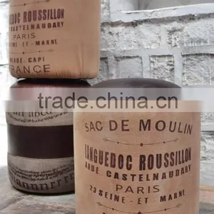 Vintage Furniture Manufacturers , Industrial Canvas Leather Puff ,Industrial Style Furniture Wholesale thumbnail-1