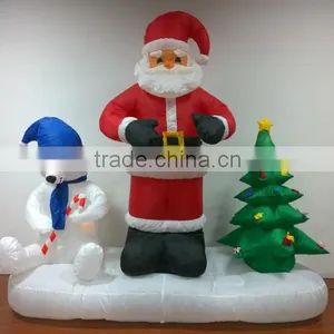 DJ-XT-51 Inflatable Santa Claus and Polar Bear Stay in Snowfield Protect Christmas Tree Garden Decoration thumbnail-4