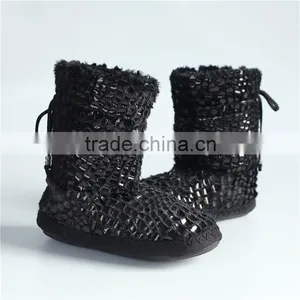 Ladies Plush With Shine Print Slipper Boots thumbnail-1