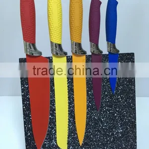 5pcs Non-stick Coating Knife Set With a Magnetic Block thumbnail-1