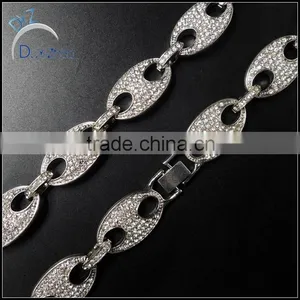 High Quality Latest Hip Hop Pave cz Link Necklace thumbnail-2