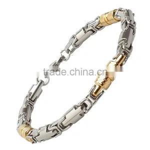 Factory Wholesale Silver and Gold Joint 316l Stainless Steel Bracelet Men Supplier's Choice thumbnail-3
