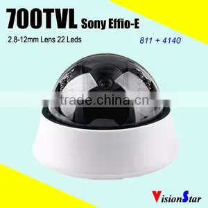 Cheap Small 700tvl Sony Effio-e 960h Ccd CVBS Output Analog 2.8-12mm Dome Cctv Camera thumbnail-1