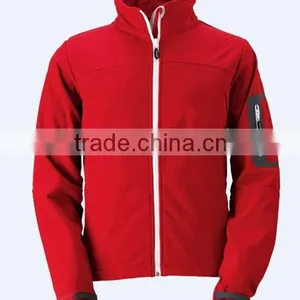 Trendy Red Softshell Jacket With Waterproof Zipper and Seamless Pocket thumbnail-1